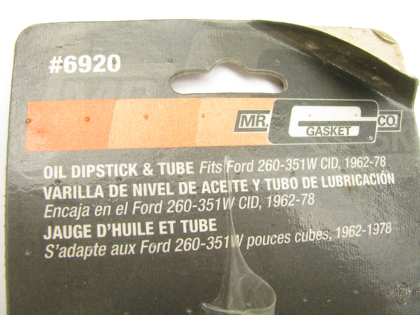 Mr Gasket 6920 Engine Oil Dip Stick & Tube 1962-1978 Ford Small Block 260-302
