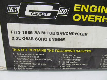 Mr Gasket 7041G Full Engine Rebuild Gasket Set For 89-92 Mitsubishi Galant 2.0L