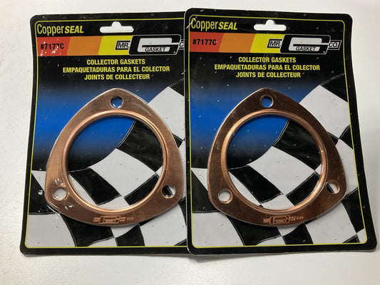 PAIR Mr Gasket 7177C Copper Exhaust Collector Gasket 3'' Diameter X 3-7/8'' Circle