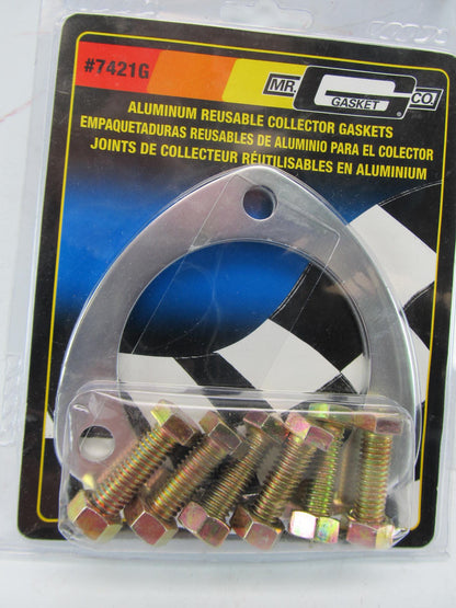 Mr Gasket 7421G 3'' Aluminum Exhaust Collector Flange Gasket Set With Bolts