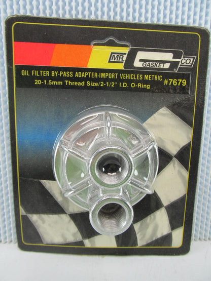 Mr Gasket 7679 Oil Filter Bypass Metric Adapter Plate, 20mm X 1.5 Thread Size