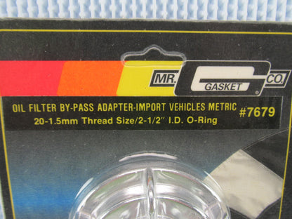 Mr Gasket 7679 Oil Filter Bypass Metric Adapter Plate, 20mm X 1.5 Thread Size