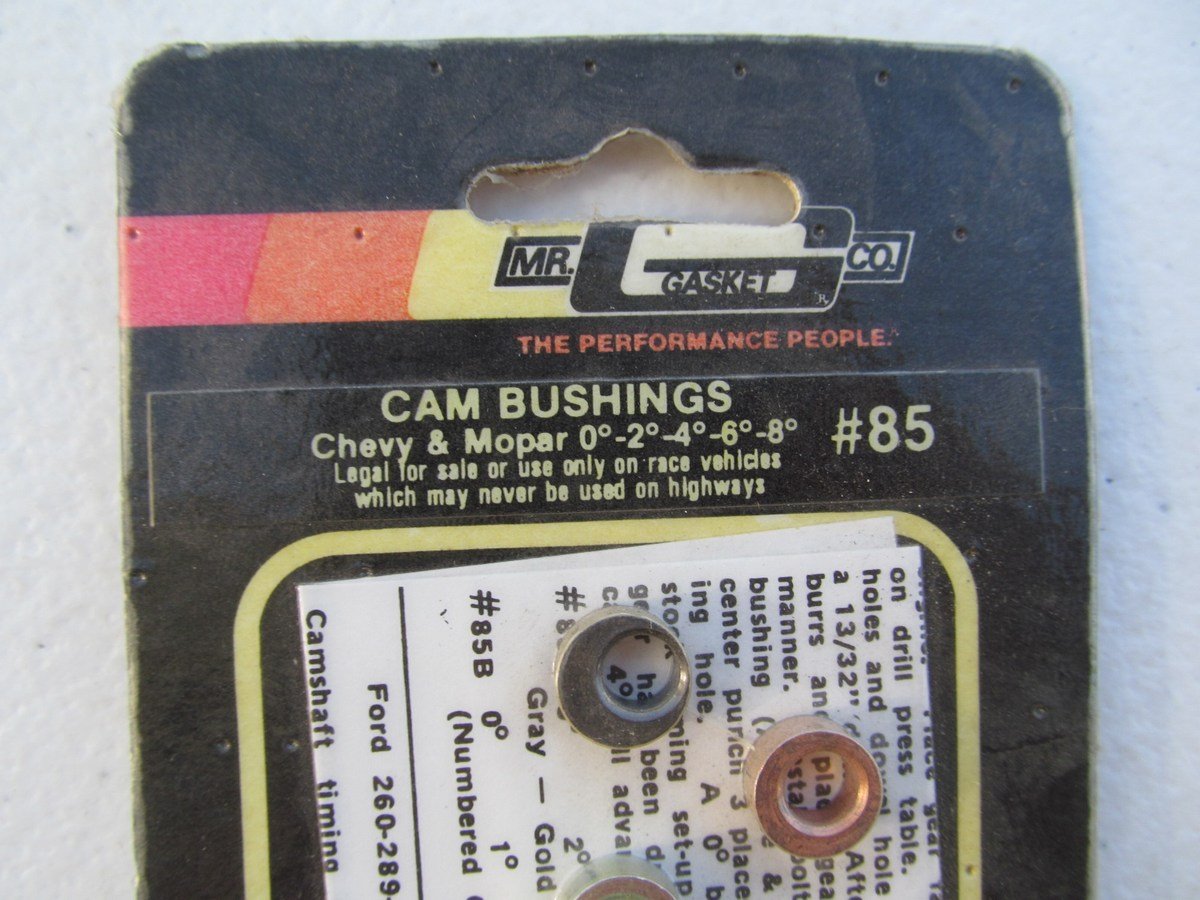Mr Gasket #85 Advance And Retard Cam Bushings, 0, 2, 4, 6, 8 Degrees 5 Pcs Kit