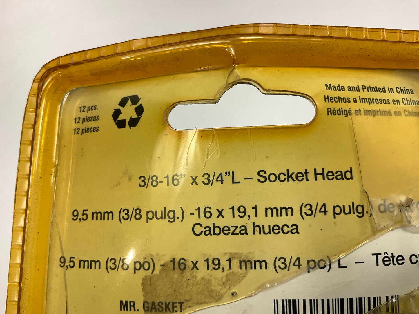 OPEN PACKAGING - Mr Gasket 916 Exhaust Header Bolts, 3/8''-16 X 3/4'' - 12 PACK
