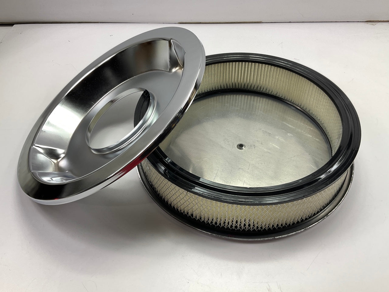 Mr Gasket 9161G Chrome Aluminum Easy-Flow Air Cleaner & Filter, 14 X 3 Inch