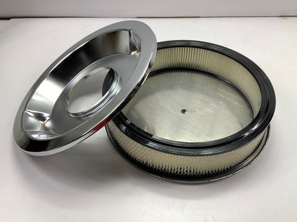 Mr Gasket 9161G Chrome Aluminum Easy-Flow Air Cleaner & Filter, 14 X 3 Inch