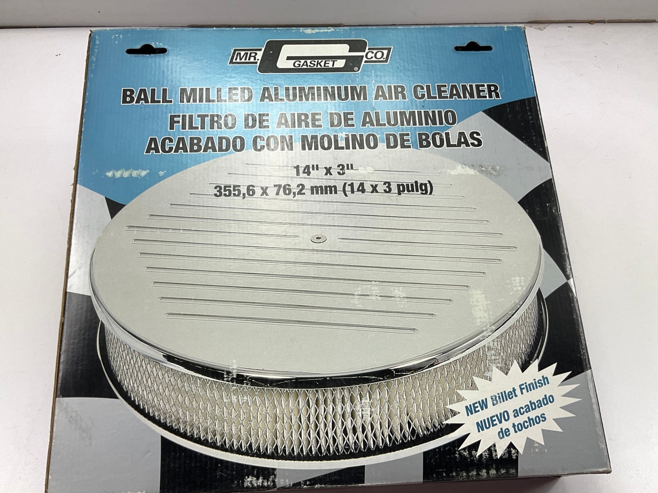 Mr Gasket 9161G Chrome Aluminum Easy-Flow Air Cleaner & Filter, 14 X 3 Inch