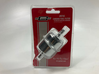 Mr Gasket 9745 Chrome Fuel Filter 5/16'' Hose Carbureted Applications - 40 Micron