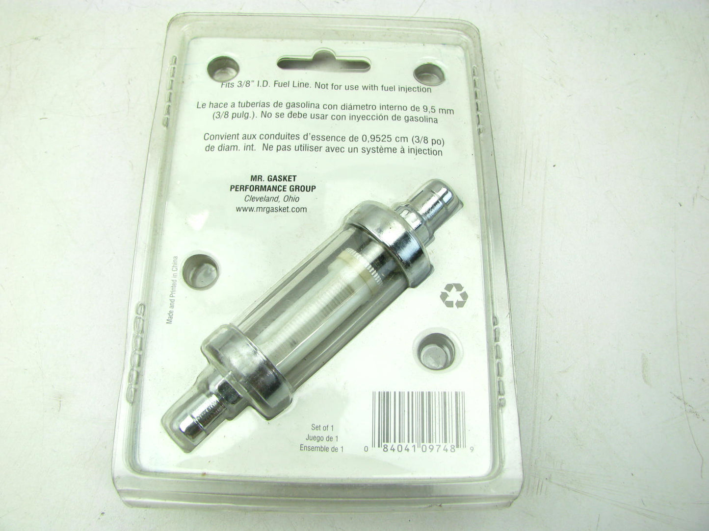 Mr Gasket 9748 Carburetor Clear View Fuel Filter - 3/8 Inch