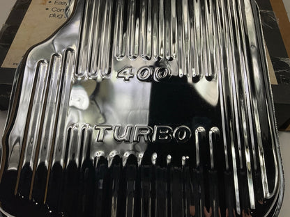 Mr Gasket 9762 GM THM400 TURBO 400 Auto Trans Chrome Oil Pan, Finned