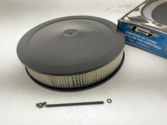 DENTED SEE ACTUAL PHOTOS MrGasket 9790BP Flat Black 14'' Competition Air Cleaner