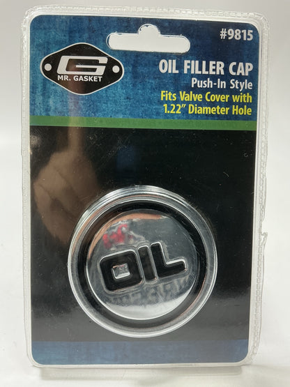 Mr Gasket 9815 Chrome Push-in Oil Filler Cap For 1.22'' Diameter Hole