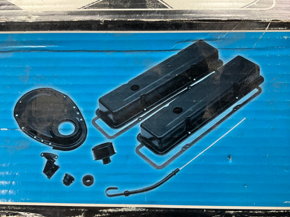 MISSING PARTS - Actual Item Shown - Mr Gasket 9834B Black Engine Dress Up Kit