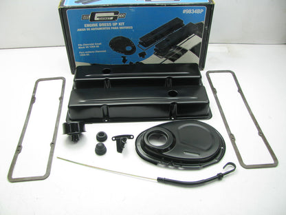 Mr Gasket 9834B Black Engine Dress Up Kit: Valve Covers & Timing Cover 58-85 SBC