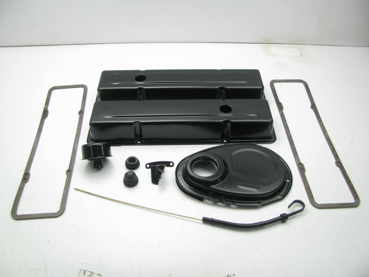 Mr Gasket 9834B Black Engine Dress Up Kit: Valve Covers & Timing Cover 58-85 SBC