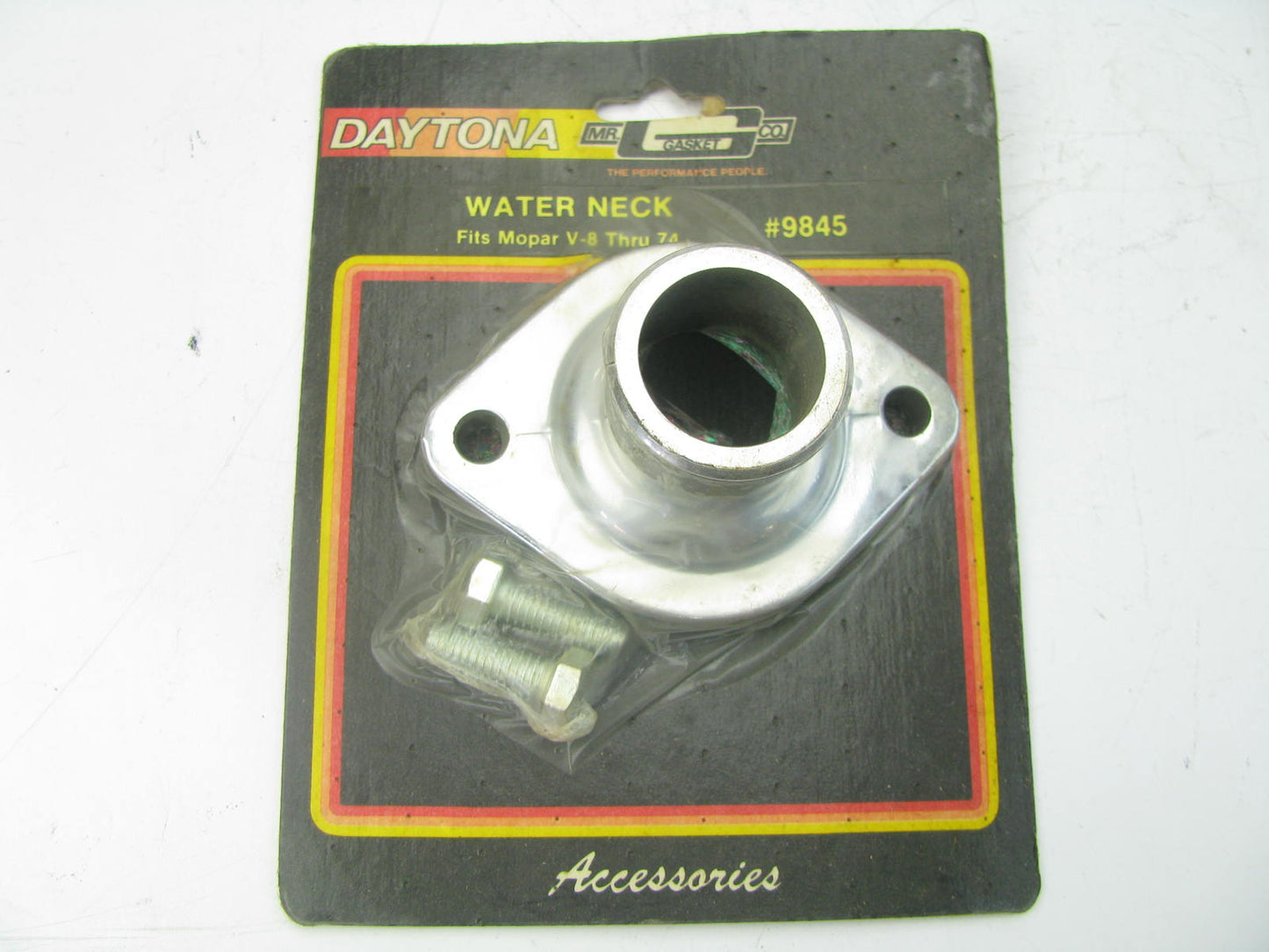 Mr Gasket 9845 Chrome Coolant Water Neck Outlet Straight Up Chevy SBC / BBC V8