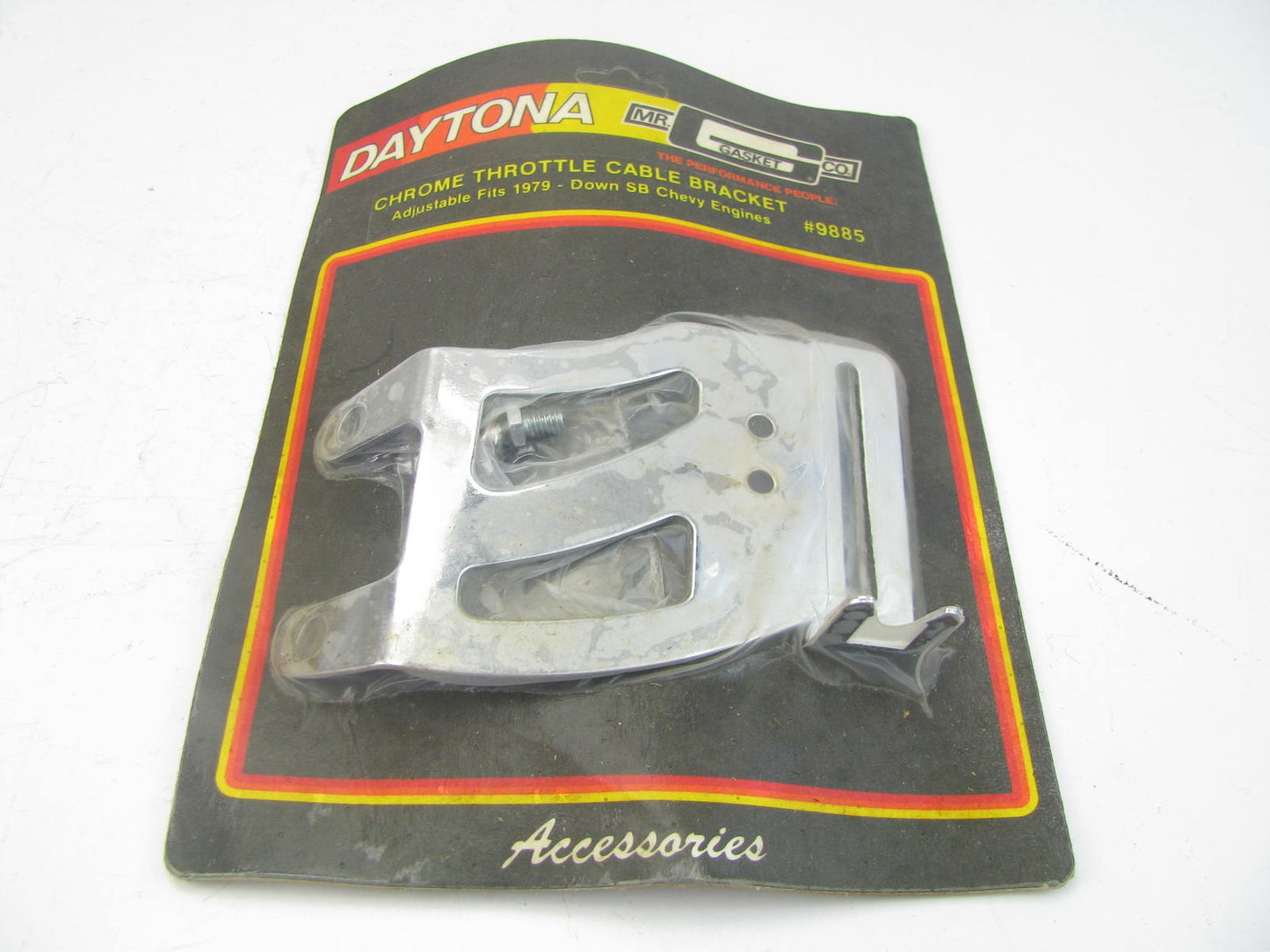 Mr Gasket 9885 Chrome Adjustable Throttle Cable Bracket For Chevrolet SBC