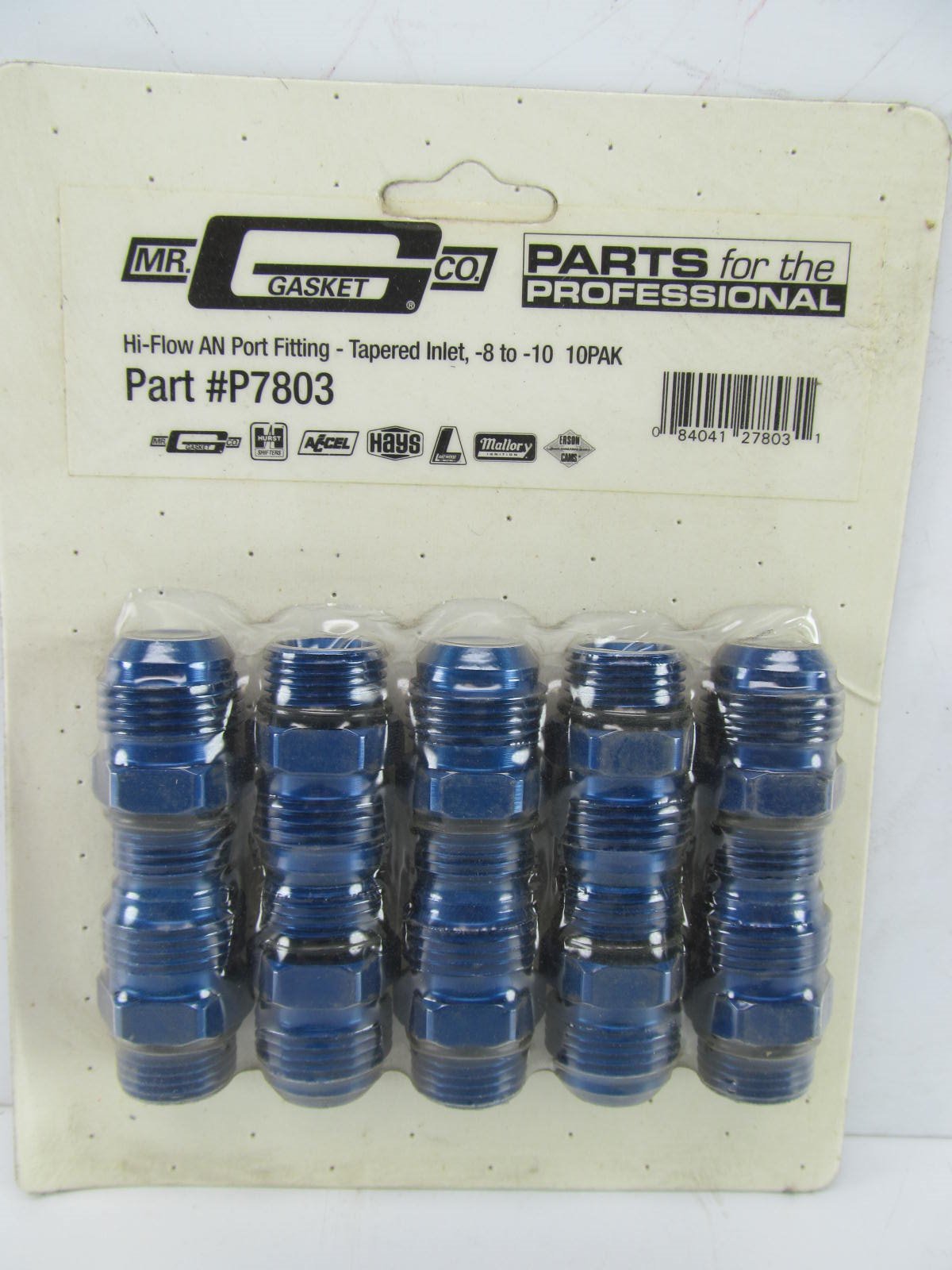(x10) Mr Gasket Hi-Flow Fuel  Port Fitting-Tapered Inlet  8AN To  10AN