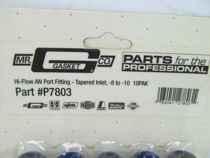 (x10) Mr Gasket Hi-Flow Fuel  Port Fitting-Tapered Inlet  8AN To  10AN