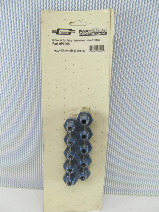 (x10) 10AN To 6AN  O-Ring Tapered Inlet Straight Adapter Fitting P7805