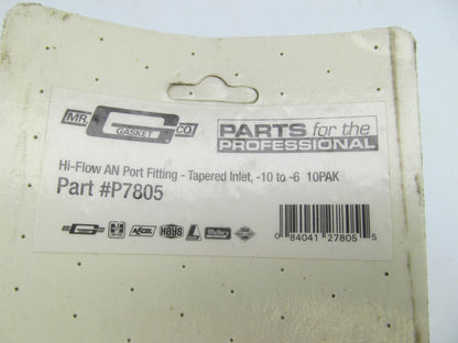 (x10) 10AN To 6AN  O-Ring Tapered Inlet Straight Adapter Fitting P7805