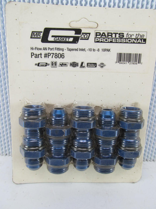 (10) P7806 10 AN To 8 AN Straight O-ring Straight Tapered Inlet Adapter Fitting