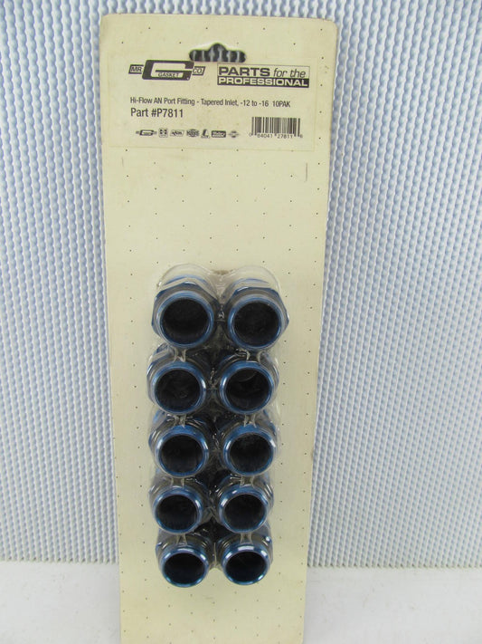 (x10) 12 AN TO 16 AN Tapered Inlet Fuel Port Fitting Adapter  Mr Gasket P7811