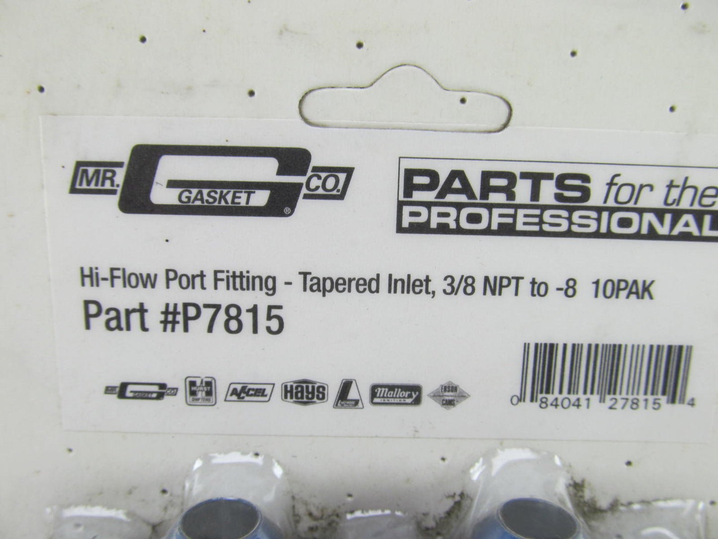 (X10) Mr Gasket P7815 HI-FLOW Fuel Port Fitting- Tapered Inlet 3/8 NPT To - 8 AN