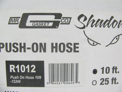 Mr Gasket R1012 Push On Hose, -12AN X 10' Feet (250 PSI MAX) Fuel, Water, Air