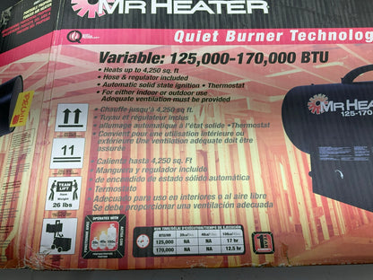 Mr. Heater MH170QFAVT Forced Air Propane Heater, 125,000-170,000 BTU/hr