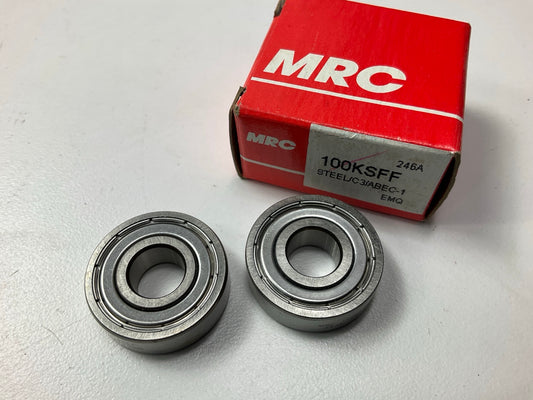 (2) MRC 100KSFF Shieled Ball Bearing, 1.025'' OD X 0.390'' ID X 0.315'' Thick