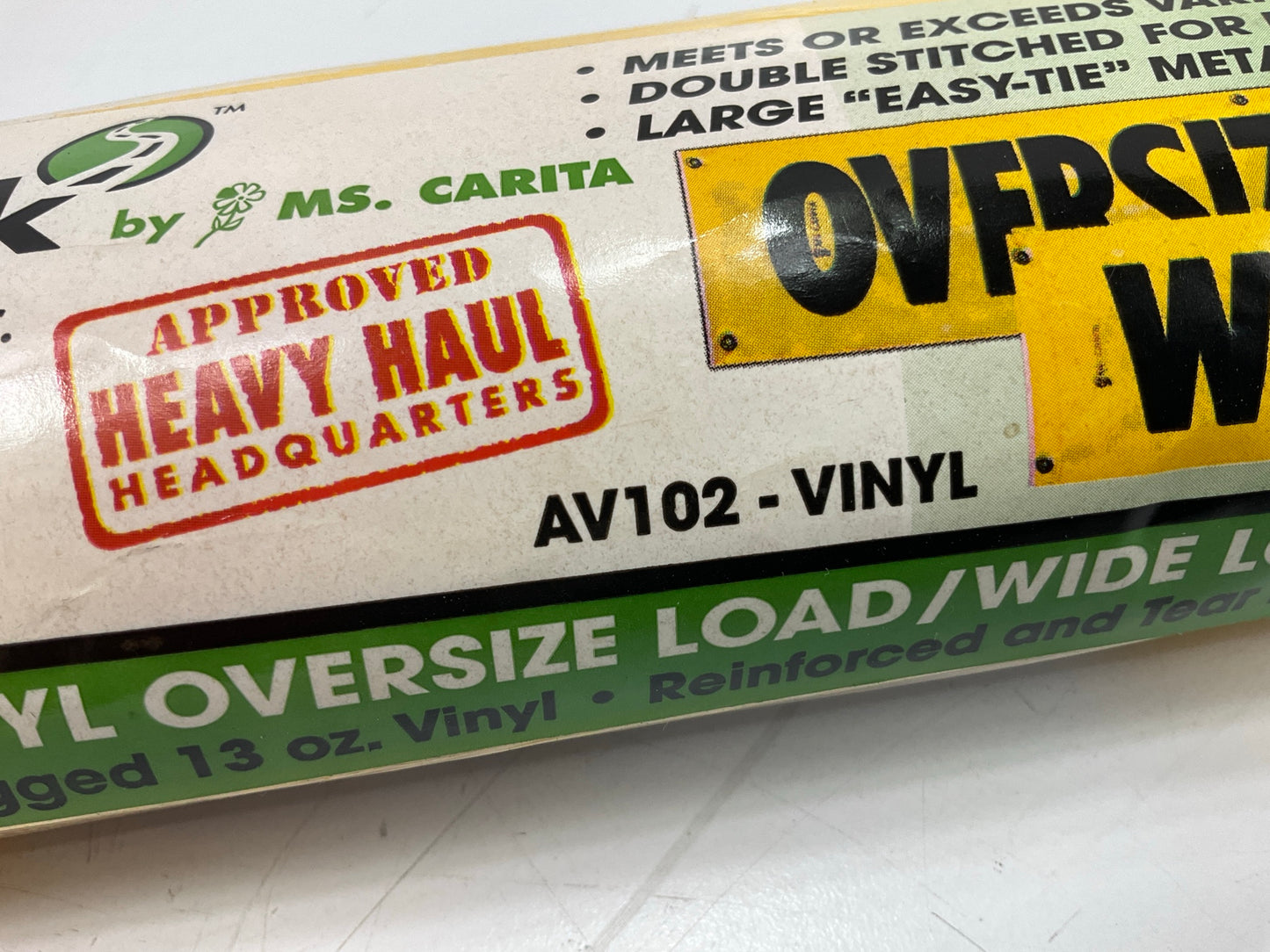 Ms Carita AV102 18''x84'' Vinyl Oversize / Wide Load Safety Banner Sign 12'' Letter