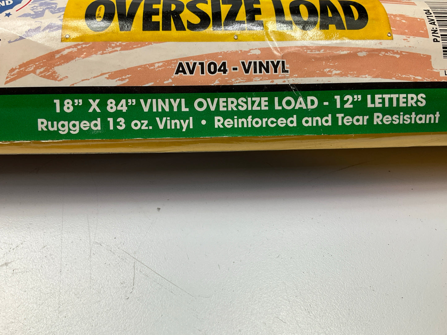 MS CARITA AV104 18'' X 84'' Oversize Load Sign Solid Vinyl Banner W/ Grommets