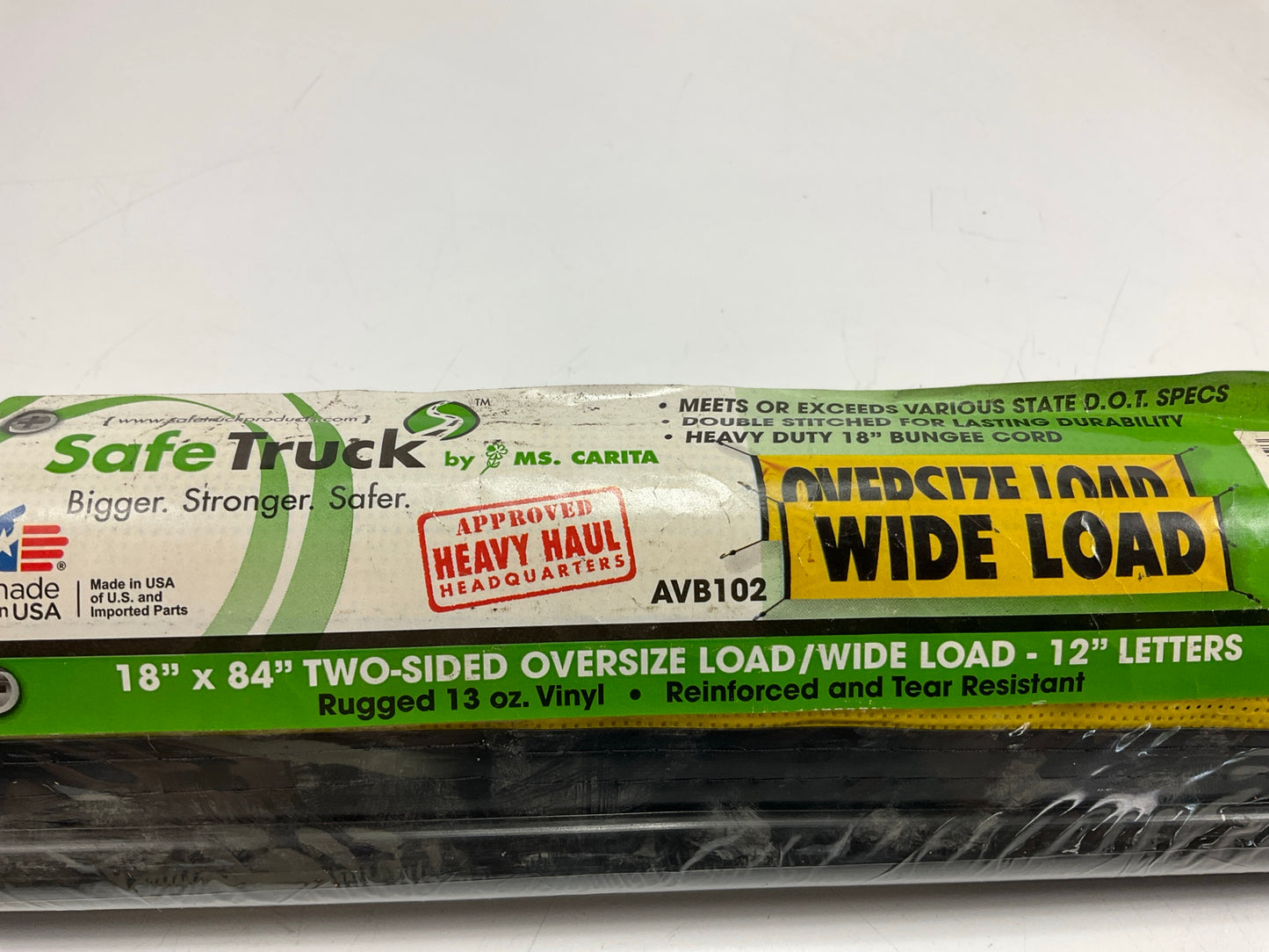 MsCarita 18''x84'' Vinyl Two Sided Oversize Load/Wide Load Sign Banner W/ Bungees