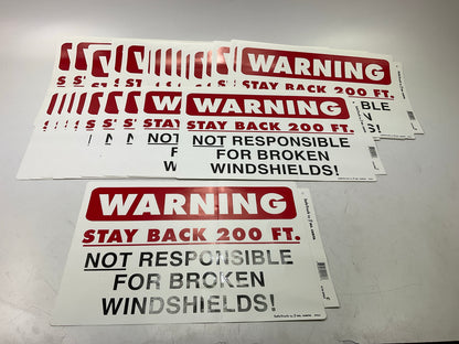 (25) Ms.Carita Warning Decal Stay Back 200 Ft. Not Responsible Broken Windshield
