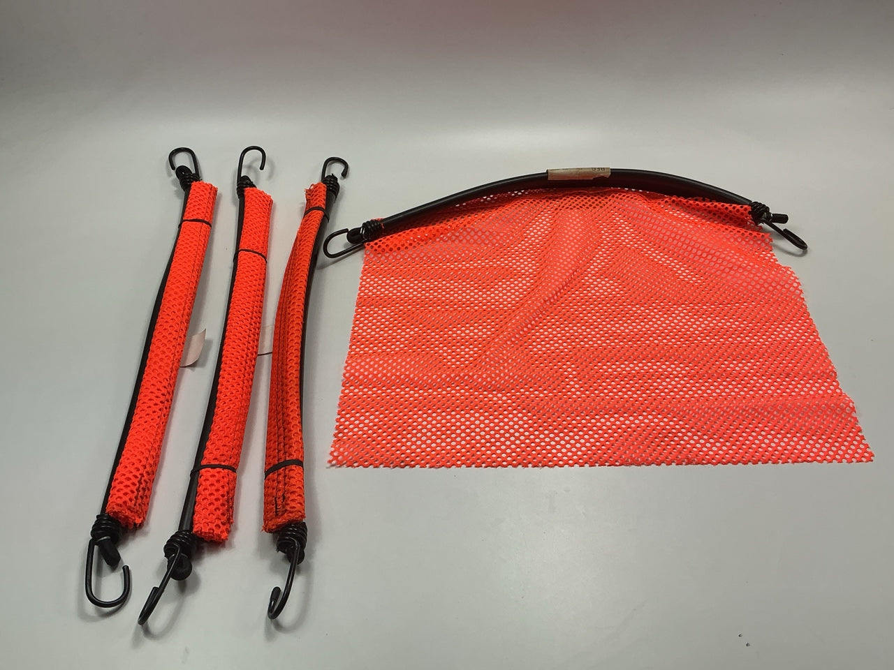 (4) MS CARITA 18''x18'' Orange Jersey Mesh Safety Flag For Trucks W/ Rubber Bungee