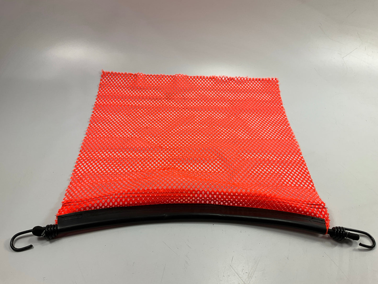 MS CARITA 18'' X 18'' Orange Jersey Mesh Safety Flag For Trucks W/ Rubber Bungee