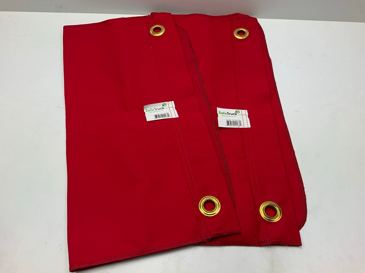 (2) Ms Carita FG200C 18'' X 18'' Vinyl-Coated Polyester Grommet Solid Flag - Red