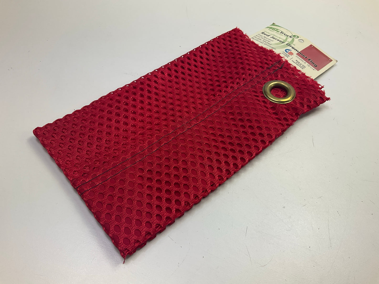 18''x18'' RED Grommet Flag Jersey Oversize Wide Load Fray Resistant Knit Polyester
