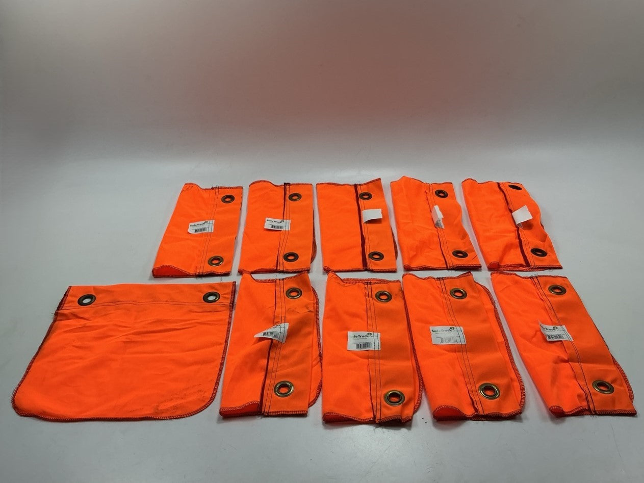 10 Pack - Ms Carita FG500A Flo-Orange Polyester Grommet Flag 12''x12'' Safety Flag