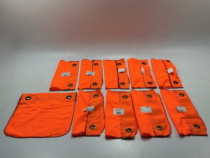 10 Pack - Ms Carita FG500A Flo-Orange Polyester Grommet Flag 12''x12'' Safety Flag