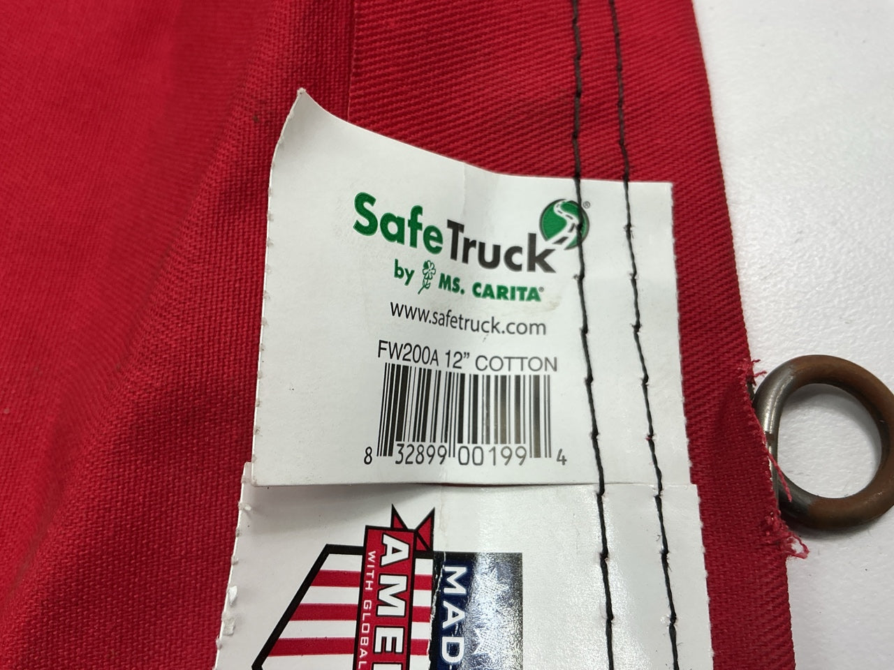 SafeTruck By Ms.Carita FW200A 12'' X 12'' Wire Loop Solid Safety Flag - Red