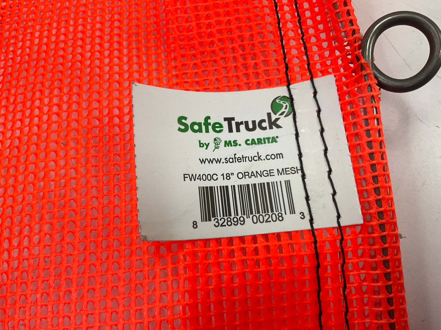 Ms Carita Safe Truck FW400C Orange Mesh Flag Wire Hook, 18'' Mesh Flag