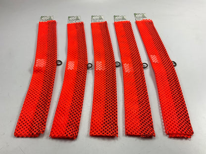 (5) Ms Carita FW700C 18'' X 18'' Flo-Orange Jersey Wire Loop Safety Flag