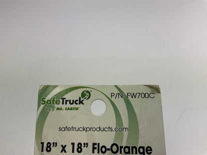 (8) Ms Carita FW700C 18'' X 18'' Flo-Orange Jersey Wire Loop Safety Flag