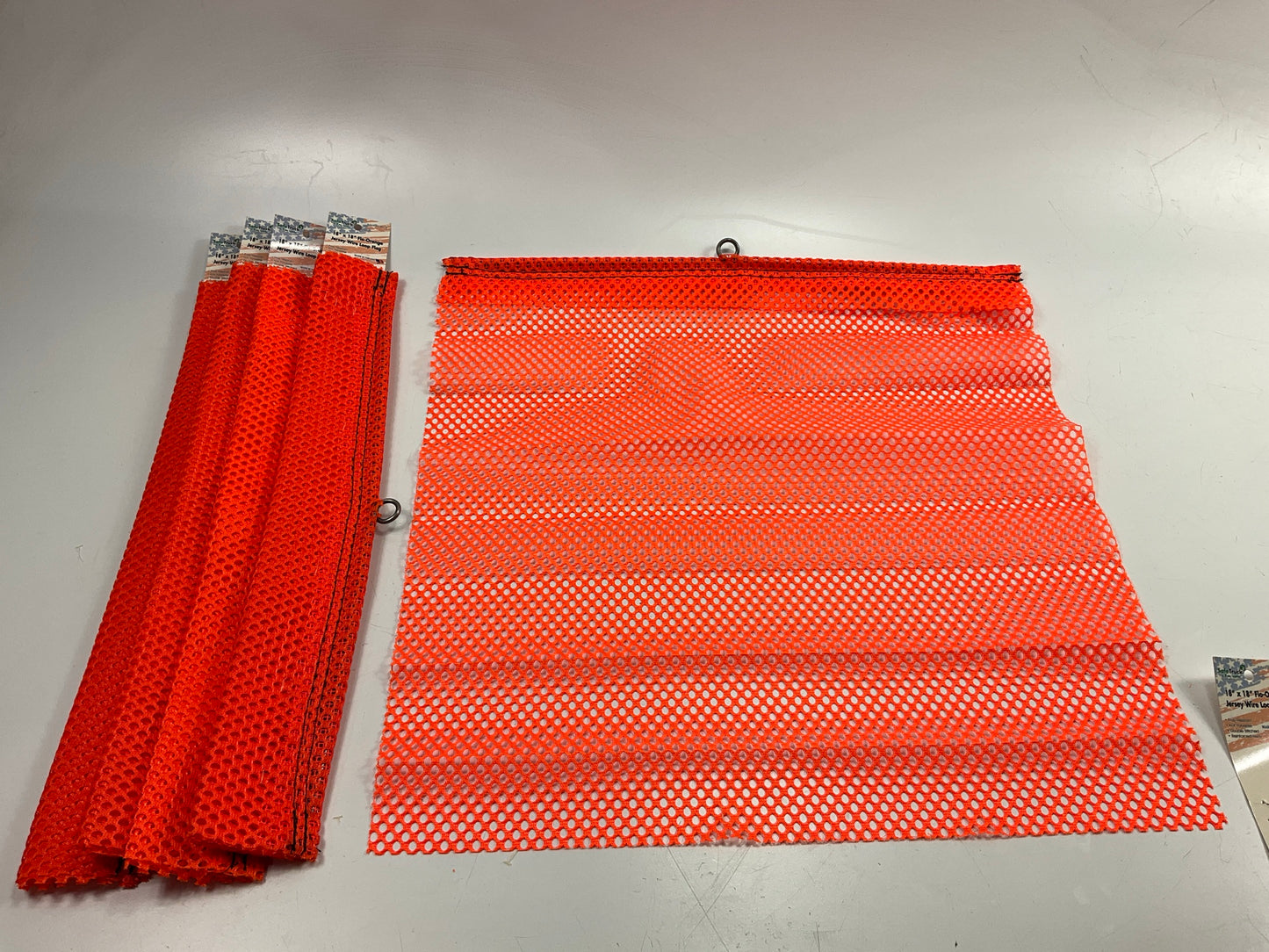 (5) Ms Carita FW700C-R 18'' X 18'' Fluorescent Orange Jersey Flag, Double Stitched