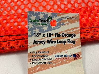 (5) Ms Carita FW700C-R 18'' X 18'' Fluorescent Orange Jersey Flag, Double Stitched