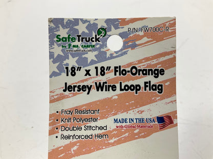 Ms Carita FW700C-R 18'' X 18'' Fluorescent Orange Jersey Flag, Double Stitched