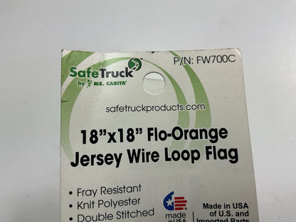 Ms Carita FW700C 18'' X 18'' Flo-Orange Jersey Wire Loop Safety Flag