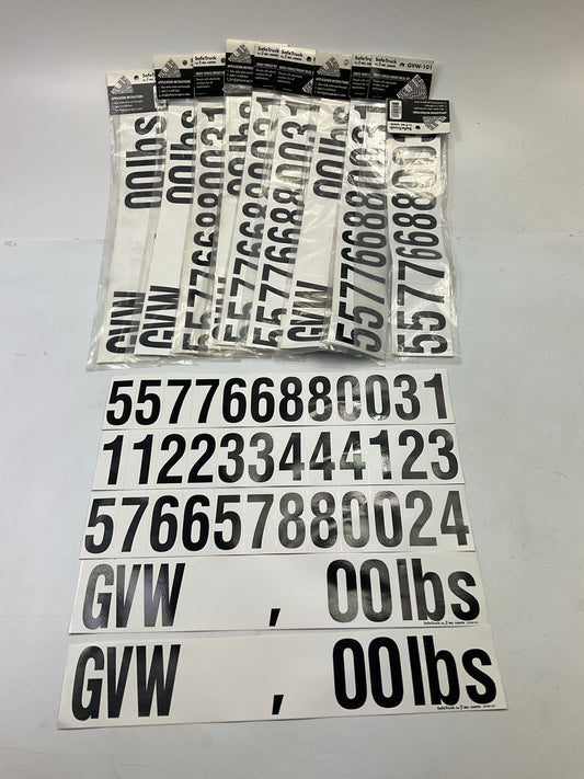 10 Pack - Ms Carita GVW101 Gross Vehicle Truck Trailer Weight Number Kit Lbs DOT